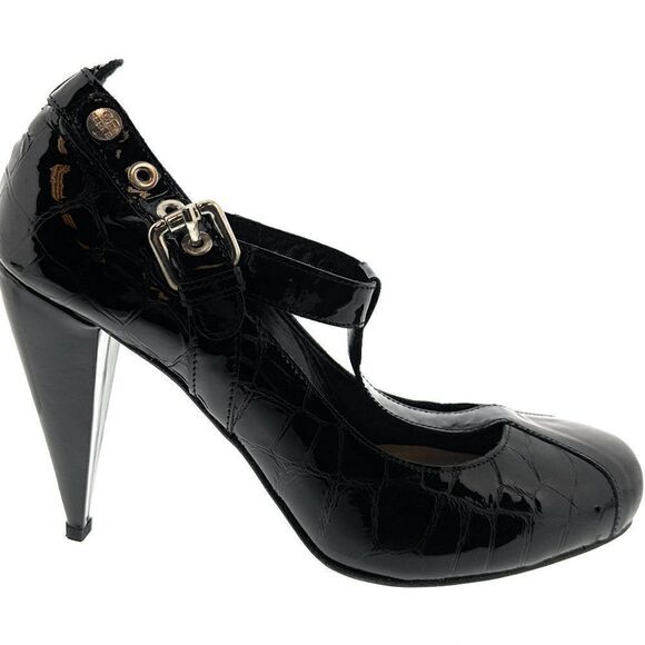 Store Return Excellent Condition Gianfranco Ferre Black Leather Pumps Size 40 - Picture 4 of 5